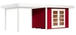 Weka 126.3024.43201, Weka 28 mm Designhaus 126 B mit Anbau -645 x 240 cm-rot -...