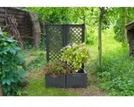 KHW Pflanzkasten klein mit Spalier 43 cm, anthrazit - 2er Set