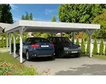 Skan Holz Spessart Doppelcarport ohne Abstellraum Gr.2 611x846cm weiss...