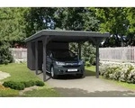 Skan Holz Spessart Einzelcarport mit Abstellraum Gr.2 355x846cm grau Holzcarport