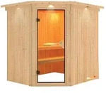 Karibu Sauna Lilja - 230 Volt-Ohne Ofen-Inkl. Dachkranz