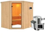 Karibu Sauna Lilja-3,6kW230VOfen-Steuerger&auml;t-Ohne Dachkranz