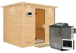 Karibu Sauna Sonara-9 kW Bioofen-Steuerg.-Inkl.Dachkranz