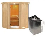 Karibu Sauna Larin-9 kWOfen int. Steuerung-Inkl.Dachkranz