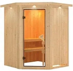 Karibu Sauna Nanja - 230 Volt-Ohne Ofen-Inkl. Dachkranz