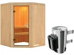 Karibu Sauna Nanja-230Volt-3,6kWOfen-Steuer.-Ohne Dachkranz