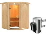 Karibu Sauna Nanja-3,6kW230V Ofen-Steuerung-Inkl.Dachkranz