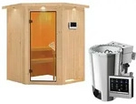 Karibu Sauna Nanja-3,6kW230VBioofen-Steuerg.-Inkl.Dachkranz