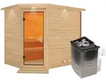 Karibu Sauna Tanami - 9 kW Ofen-Steuerung-Inkl.Dachkranz