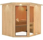 Karibu Sauna Fiona 2-Ohne Ofen-Inkl. Dachkranz