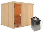 Karibu Sauna Gobin-9kW Ofen int. Steuerung-Ohne Dachkranz