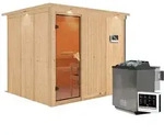 Karibu Sauna Gobin-9 kW Bioofen-Steuerger&auml;t-Inkl.Dachkranz