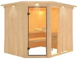Karibu Sauna Fiona 3-Ohne Ofen-Inkl. Dachkranz