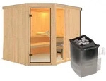 Karibu Sauna Fiona 3-9 kW Ofen-Steuerung-Ohne Dachkranz
