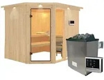 Karibu Sauna Fiona 3-9 kW Ofen-Steuerger&auml;t-Inkl.Dachkranz