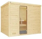 Weka Premium Massivholzsauna Bergen 3 - 45 mm Ganzglast&uuml;r 7,5 kW Saunaofen OS inkl.