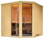 Weka Sauna Varberg 3 / Ohne Ofen - Ganzglast&uuml;r u. Fensterelement