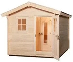 Weka Blockbohlen Saunahaus Mikkeli inkl. Elementsauna-7,5 kW Bio-Kombiofen BioS inkl.