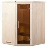 Weka Sauna Kiruna 1 mit Glast&uuml;r und Eckeinstieg 230 V - 68 mm-3,6 kW Kompaktofen mit