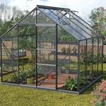 Vitavia Gew&auml;chshaus Merkur 6700 inkl. 2 Dachfenstern - 6,7 m2 -schwarz-3 mm