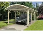 Skan Holz Franken Bogendach Einzelcarport Gr.3 376x969cm unbehandelt Holzcarport
