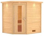 Karibu Woodfeeling Sauna Mia - 38 mm -inkl. Dachkranz- Isolierte Saunat&uuml;r