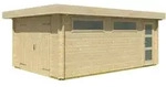 Weka Einzelgarage 441 mit 2 Fenstern - 44 mm naturbelassen