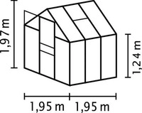 Vitavia Gew&auml;chshaus Venus 3800 inkl. 1 Dachfenster - 3,8 m2 -dunkelgr&uuml;n-3 mm
