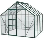 Vitavia Gew&auml;chshaus Merkur 6700 inkl. 2 Dachfenstern - 6,7 m2 -dunkelgr&uuml;n-3 mm