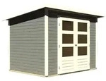 Karibu Gartenhaus Stockach 3 - 19 mm-246 x 186 cm-terragrau