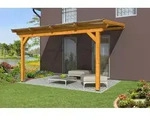 Skan Holz Terrassen&uuml;berdachung Ancona 434x350cm eiche hellaus Leimholz