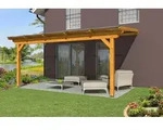 Skan Holz Terrassen&uuml;berdachung Ancona 541x350cm eiche hellaus Leimholz