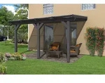Skan Holz Terrassen&uuml;berdachung Andria mit Mittelpfosten Breite 434 cm aus Leimholz