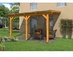 Skan Holz Terrassen&uuml;berdachung Andria 434x350cm eiche hellaus Leimholz