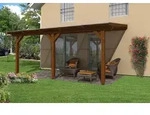 Skan Holz Terrassen&uuml;berdachung Andria 541x350cm nussbaum aus Leimholz