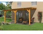 Skan Holz Terrassen&uuml;berdachung Andria 541x400cm eiche hellaus Leimholz