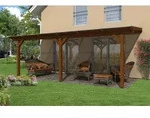 Skan Holz Terrassen&uuml;berdachung Andria aus Leimholz 648x350cm nussbaum
