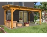 Skan Holz freistehende Terrassen&uuml;berdachung Sanremo 541x300cm eichehell