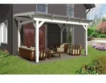 Skan Holz freistehende Terrassen&uuml;berdachung Sanremo 434x300cm wei&szlig;