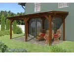 Skan Holz freistehende Terrassen&uuml;berdachung Siena 541x400cm nussbaum
