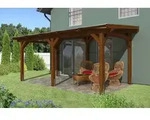 Skan Holz freistehende Terrassen&uuml;berdachung Siena 541x300cm nussbaum