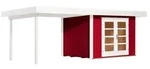 Weka Designhaus 126 B+ inkl. 300 cm Anbau und extra hoher T&uuml;r - 28 mm schwedenrot