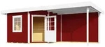Weka Designhaus 213 B+ inkl. 300 cm Anbau und extra hoher T&uuml;r - 28 mm schwedenrot