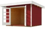 Weka 28 mm Designhaus 126+ mit extra hoher T&uuml;r - 28 mm schwedenrot Designhaus...