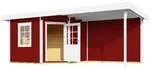 Weka Designhaus 213 B+ inkl. 300 cm Anbau und extra hoher T&uuml;r - 28 mm schwedenrot