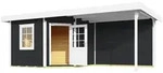 Weka Designhaus 213 B+ inkl. 300 cm Anbau und extra hoher T&uuml;r - 28 mm anthrazit