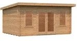 Palmako Gartenhaus Lisa 14,2 m2 - 44 mm Hellbraun tauchimpr&auml;gniert