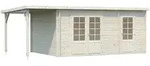 Palmako Gartenhaus Ella 13,1 m2 Zweiraumhaus inkl. 3,9 m2 Anbau - 28 mm naturbelassen