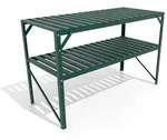 Vitavia Aluminium-Tisch mit 1 oder 2 Ebenen-2 Ebenen-dunkelgr&uuml;n