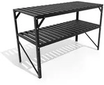 Vitavia Aluminium-Tisch mit 1 oder 2 Ebenen-2 Ebenen-schwarz